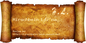 Hirschbein Léna névjegykártya